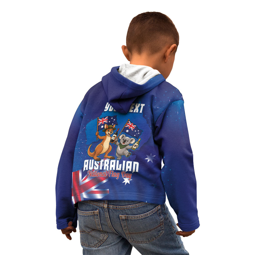 Australian National Flag Day Personalised Kid Hoodie Funny Kangaroo Koala Aussie Proud