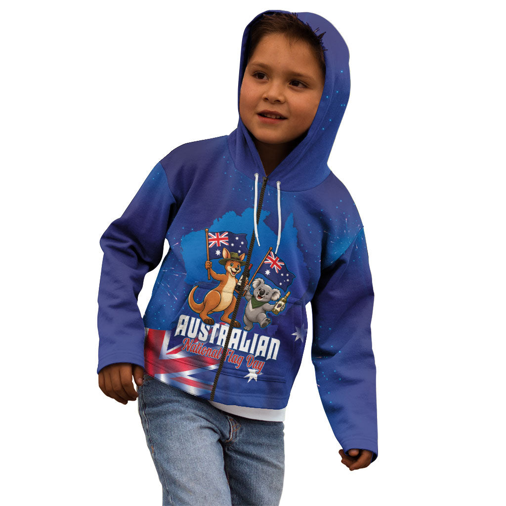 Australian National Flag Day Personalised Kid Hoodie Funny Kangaroo Koala Aussie Proud