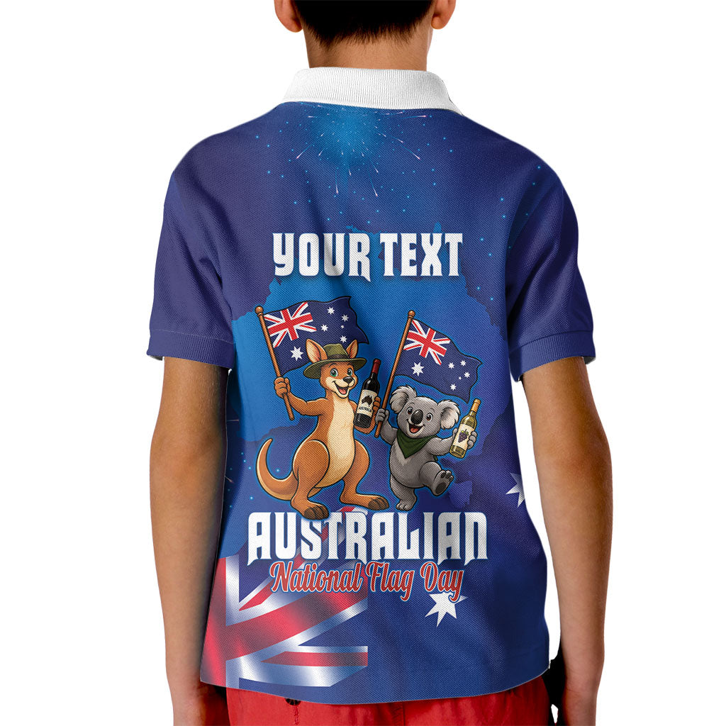 Australian National Flag Day Personalised Kid Polo Shirt Funny Kangaroo Koala Aussie Proud