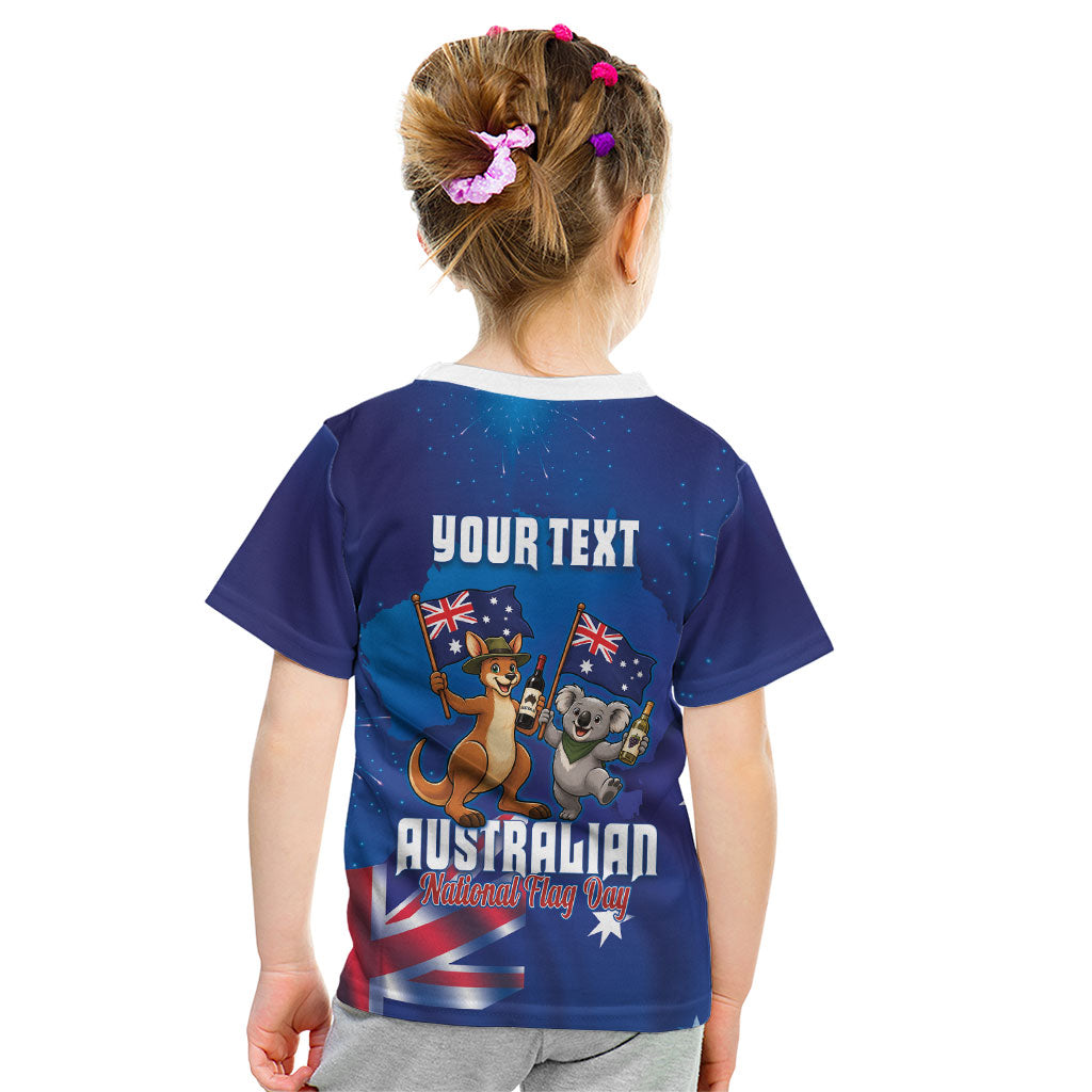 Australian National Flag Day Personalised Kid T Shirt Funny Kangaroo Koala Aussie Proud