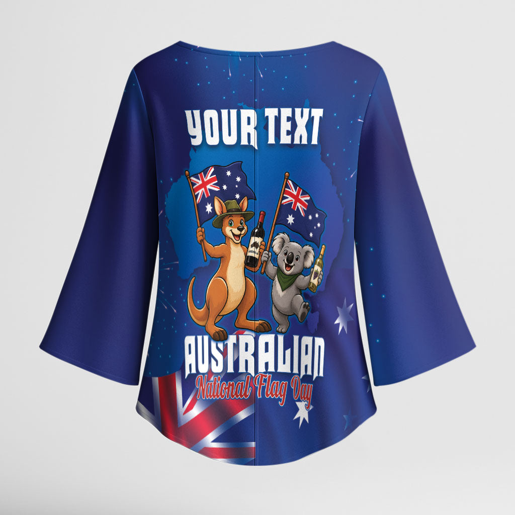 Australian National Flag Day Personalised Kimono Sleeve Blouse Funny Kangaroo Koala Aussie Proud