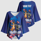 Australian National Flag Day Personalised Kimono Sleeve Blouse Funny Kangaroo Koala Aussie Proud