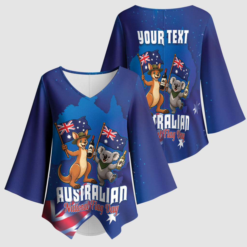 Australian National Flag Day Personalised Kimono Sleeve Blouse Funny Kangaroo Koala Aussie Proud