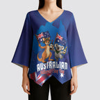 Australian National Flag Day Personalised Kimono Sleeve Blouse Funny Kangaroo Koala Aussie Proud