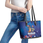 Australian National Flag Day Leather Tote Bag Funny Kangaroo Koala Aussie Proud
