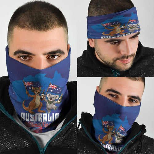 Australian National Flag Day Neck Gaiter Funny Kangaroo Koala Aussie Proud