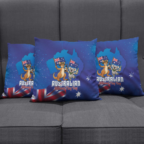 Australian National Flag Day Pillow Cover Funny Kangaroo Koala Aussie Proud