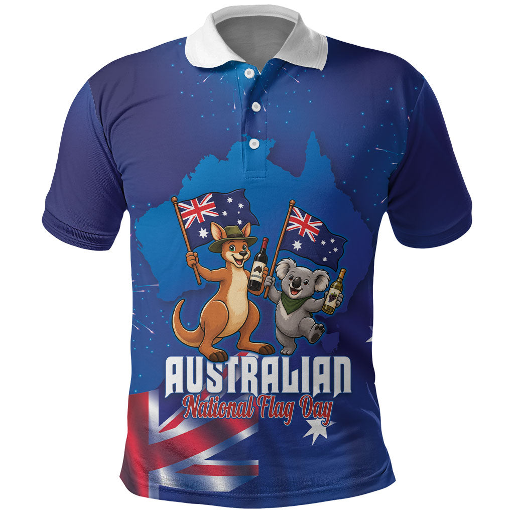 Australian National Flag Day Personalised Polo Shirt Funny Kangaroo Koala Aussie Proud