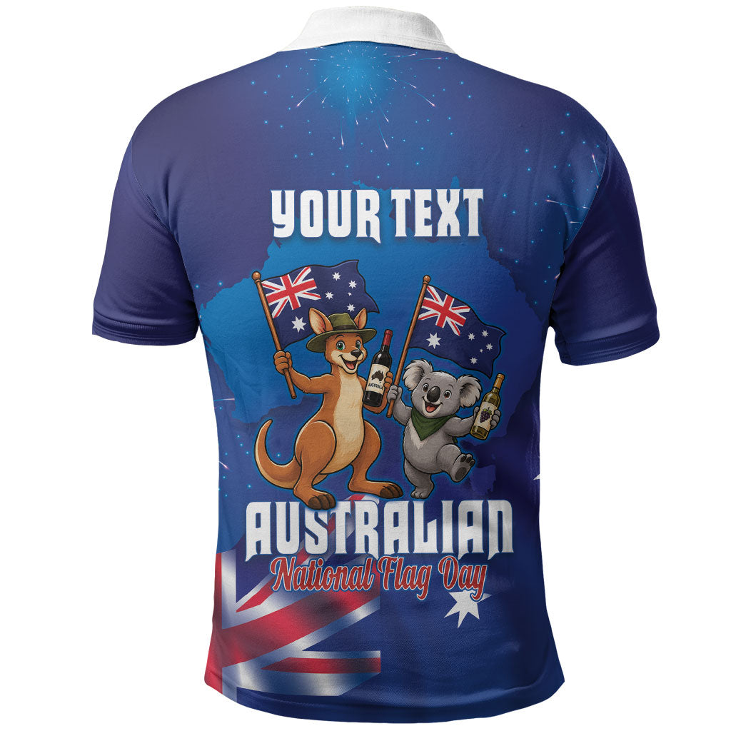 Australian National Flag Day Personalised Polo Shirt Funny Kangaroo Koala Aussie Proud