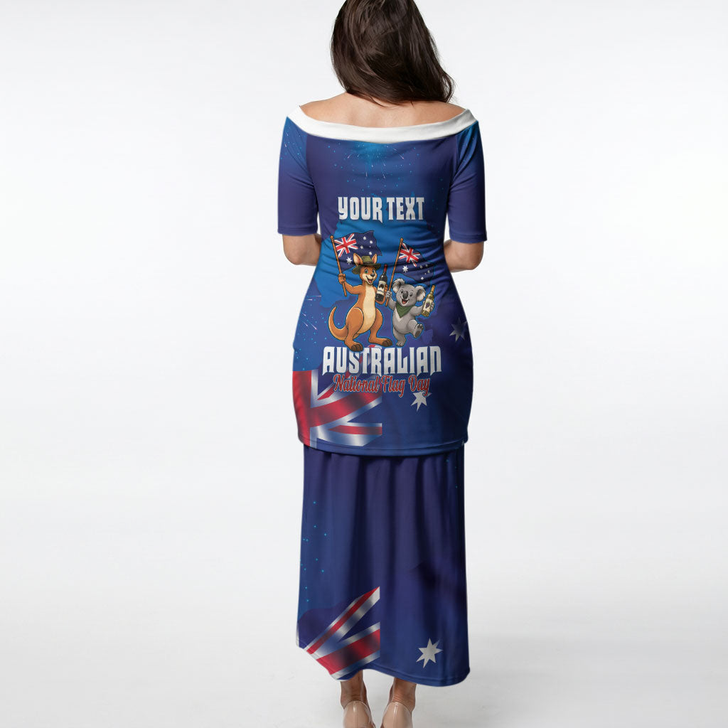 Australian National Flag Day Personalised Puletasi Funny Kangaroo Koala Aussie Proud