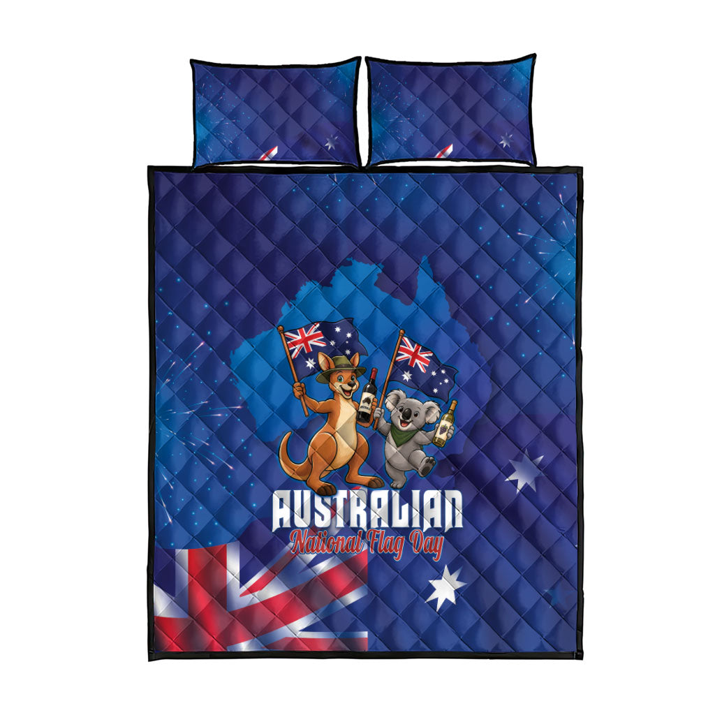 Australian National Flag Day Quilt Bed Set Funny Kangaroo Koala Aussie Proud