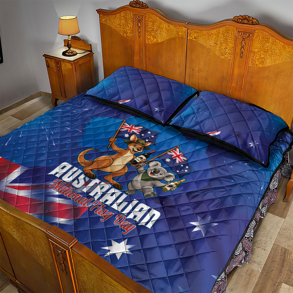 Australian National Flag Day Quilt Bed Set Funny Kangaroo Koala Aussie Proud