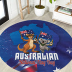 Australian National Flag Day Round Carpet Funny Kangaroo Koala Aussie Proud