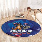 Australian National Flag Day Round Carpet Funny Kangaroo Koala Aussie Proud