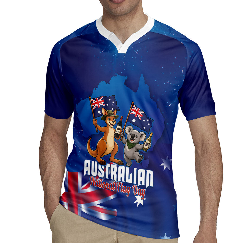 Australian National Flag Day Personalised Rugby Jersey Funny Kangaroo Koala Aussie Proud