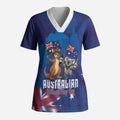 Australian National Flag Day Personalised Scrub Top Funny Kangaroo Koala Aussie Proud