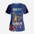 Australian National Flag Day Personalised Scrub Top Funny Kangaroo Koala Aussie Proud