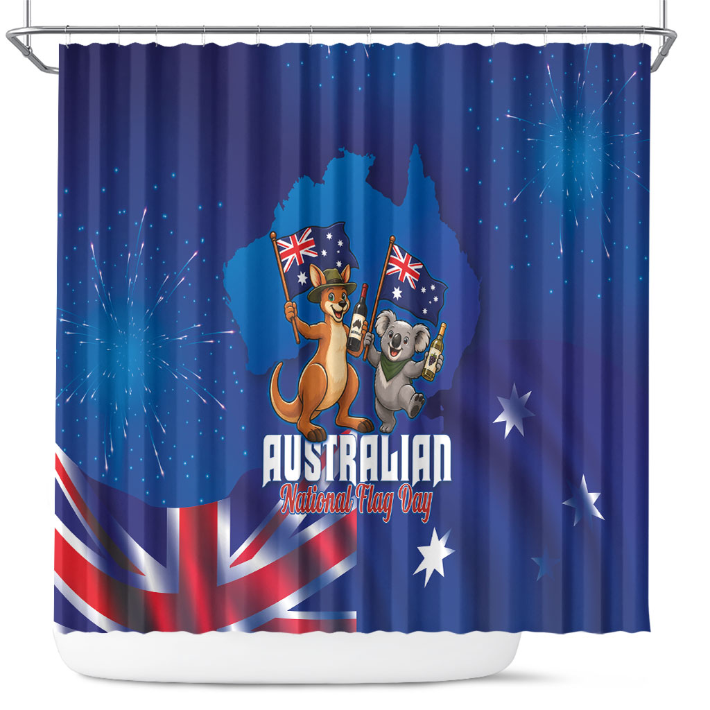 Australian National Flag Day Shower Curtain Funny Kangaroo Koala Aussie Proud