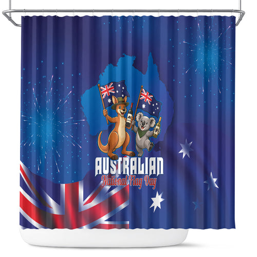 Australian National Flag Day Shower Curtain Funny Kangaroo Koala Aussie Proud
