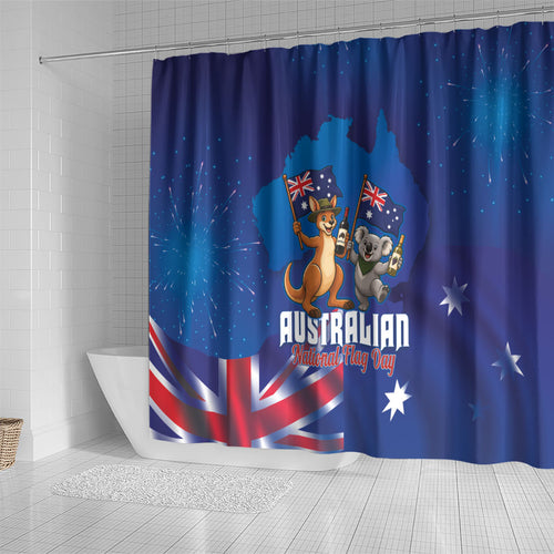 Australian National Flag Day Shower Curtain Funny Kangaroo Koala Aussie Proud