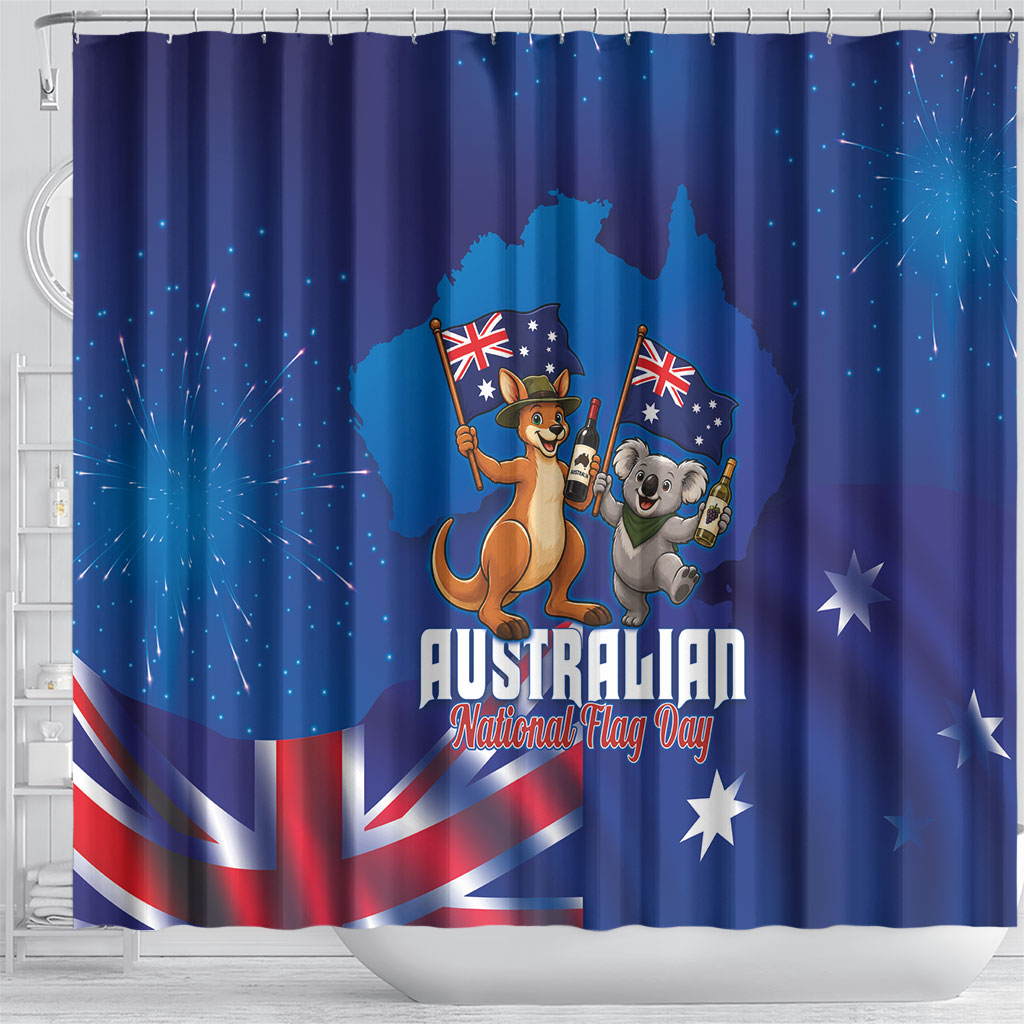 Australian National Flag Day Shower Curtain Funny Kangaroo Koala Aussie Proud