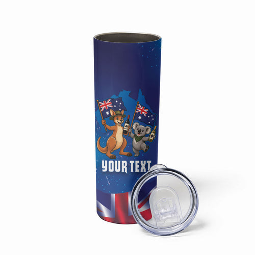 Australian National Flag Day Personalised Skinny Tumbler Funny Kangaroo Koala Aussie Proud