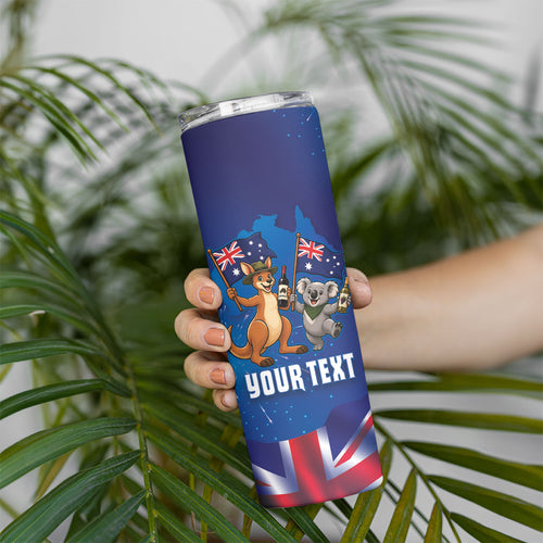 Australian National Flag Day Personalised Skinny Tumbler Funny Kangaroo Koala Aussie Proud