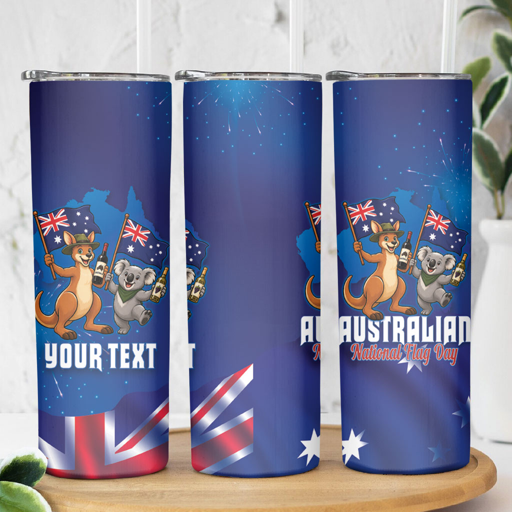 Australian National Flag Day Personalised Skinny Tumbler Funny Kangaroo Koala Aussie Proud