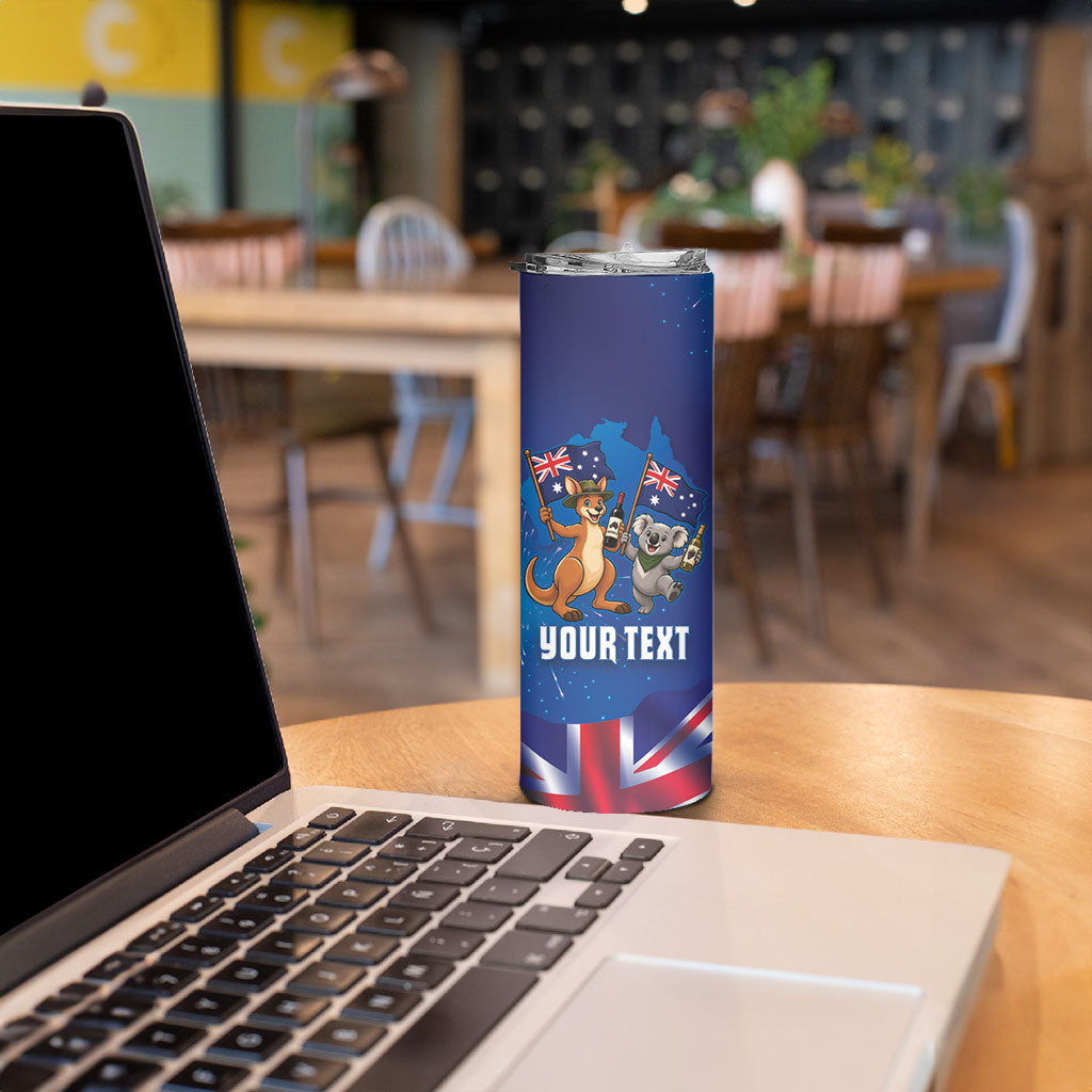Australian National Flag Day Personalised Skinny Tumbler Funny Kangaroo Koala Aussie Proud