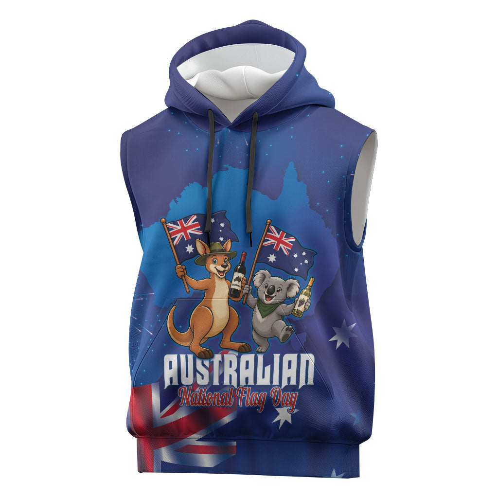 Australian National Flag Day Personalised Sleeveless Hoodie Funny Kangaroo Koala Aussie Proud