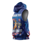 Australian National Flag Day Personalised Sleeveless Hoodie Funny Kangaroo Koala Aussie Proud