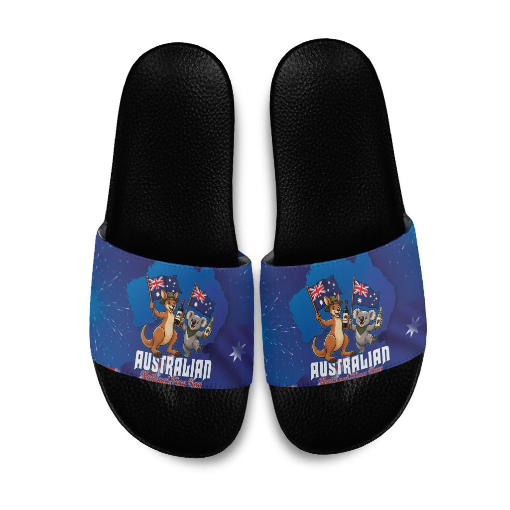 Australian National Flag Day Slide Sandals Funny Kangaroo Koala Aussie Proud