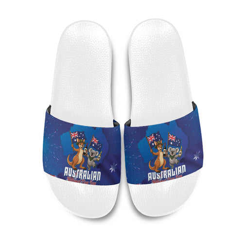 Australian National Flag Day Slide Sandals Funny Kangaroo Koala Aussie Proud