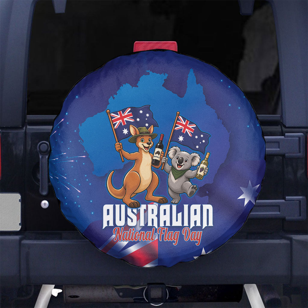Australian National Flag Day Spare Tire Cover Funny Kangaroo Koala Aussie Proud