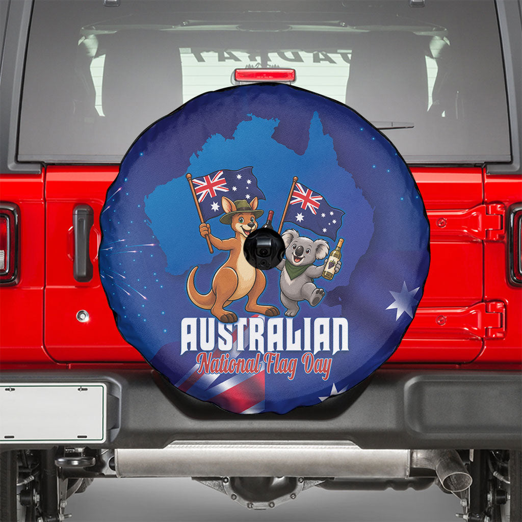Australian National Flag Day Spare Tire Cover Funny Kangaroo Koala Aussie Proud