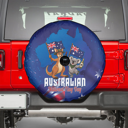 Australian National Flag Day Spare Tire Cover Funny Kangaroo Koala Aussie Proud