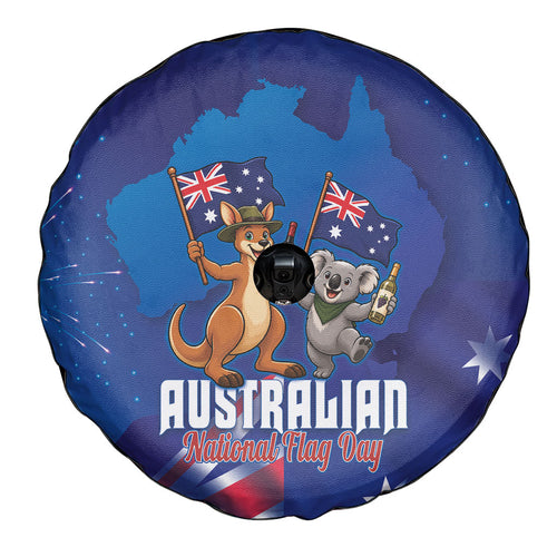 Australian National Flag Day Spare Tire Cover Funny Kangaroo Koala Aussie Proud