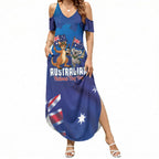 Australian National Flag Day Personalised Summer Maxi Dress Funny Kangaroo Koala Aussie Proud