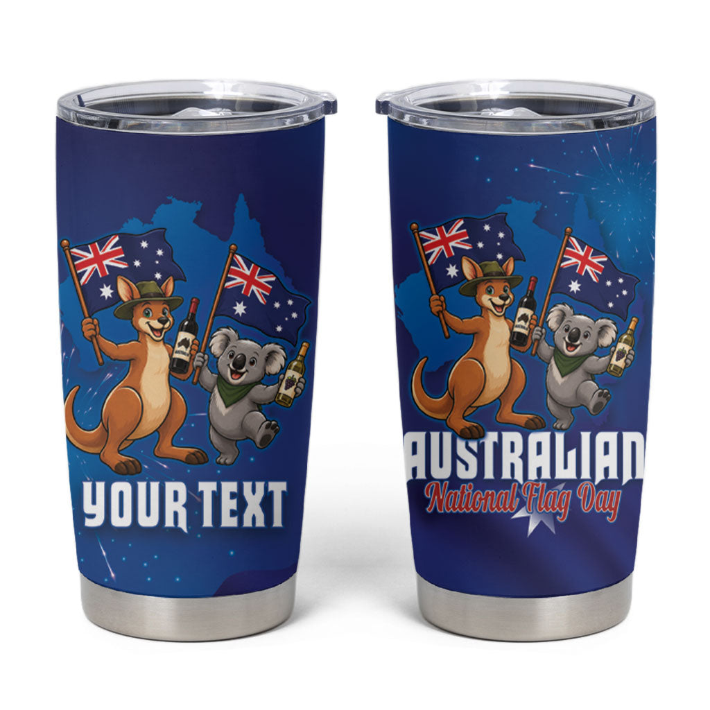 Australian National Flag Day Personalised Tumbler Cup Funny Kangaroo Koala Aussie Proud