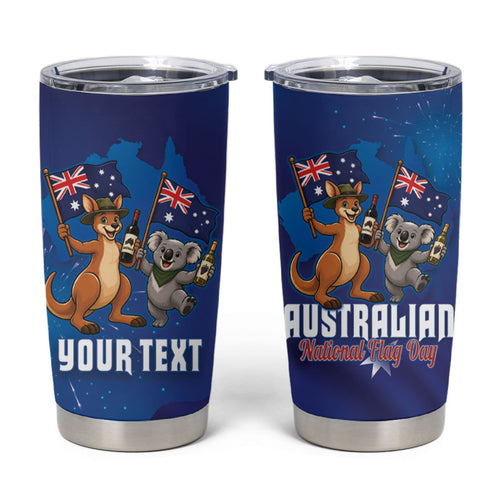 Australian National Flag Day Personalised Tumbler Cup Funny Kangaroo Koala Aussie Proud