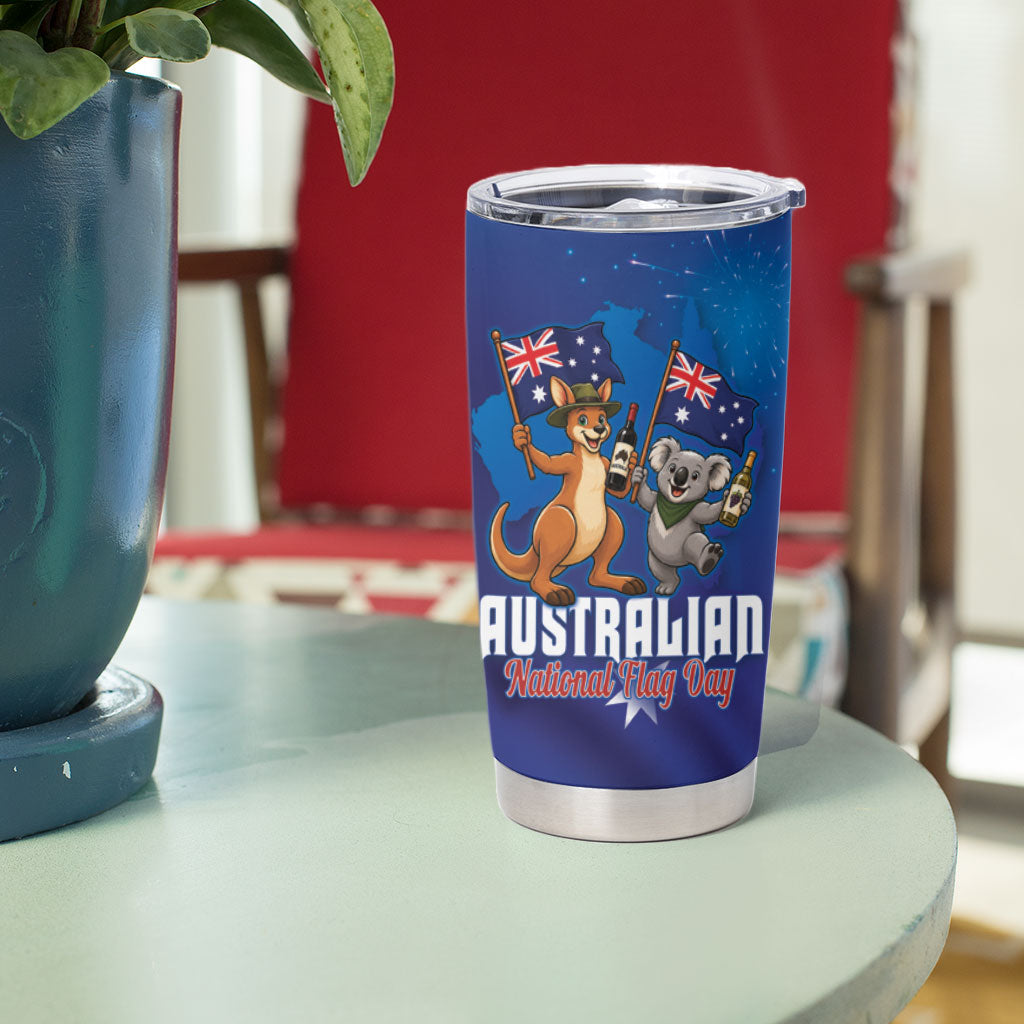 Australian National Flag Day Personalised Tumbler Cup Funny Kangaroo Koala Aussie Proud