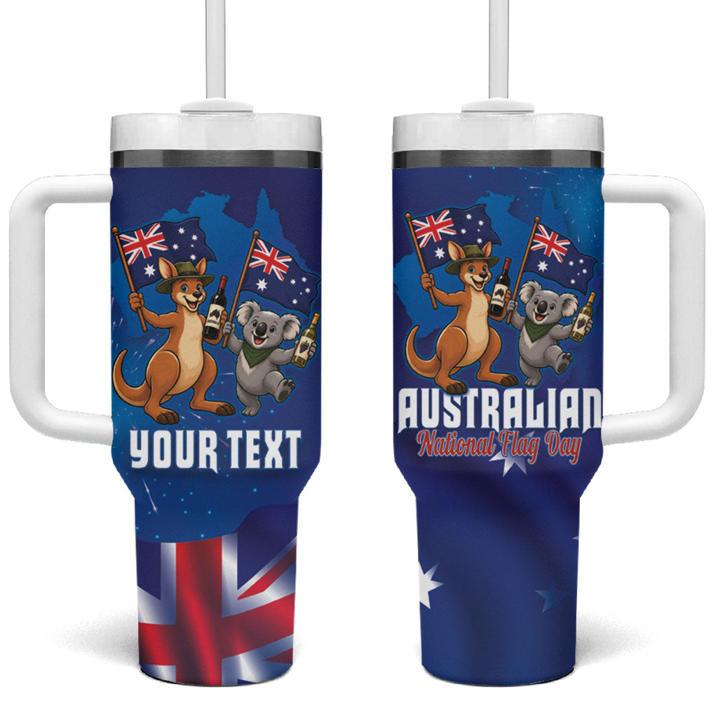 Australian National Flag Day Personalised Tumbler With Handle Funny Kangaroo Koala Aussie Proud
