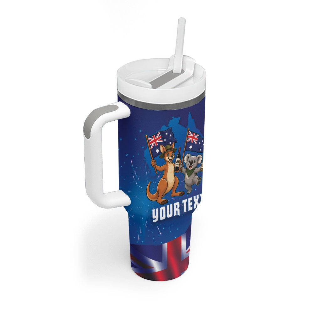 Australian National Flag Day Personalised Tumbler With Handle Funny Kangaroo Koala Aussie Proud