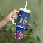 Australian National Flag Day Personalised Tumbler With Handle Funny Kangaroo Koala Aussie Proud