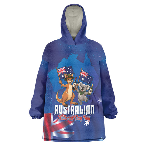 Australian National Flag Day Personalised Wearable Blanket Hoodie Funny Kangaroo Koala Aussie Proud