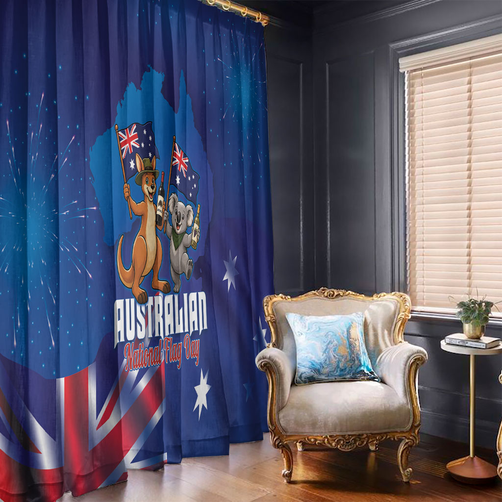 Australian National Flag Day Window Curtain Funny Kangaroo Koala Aussie Proud