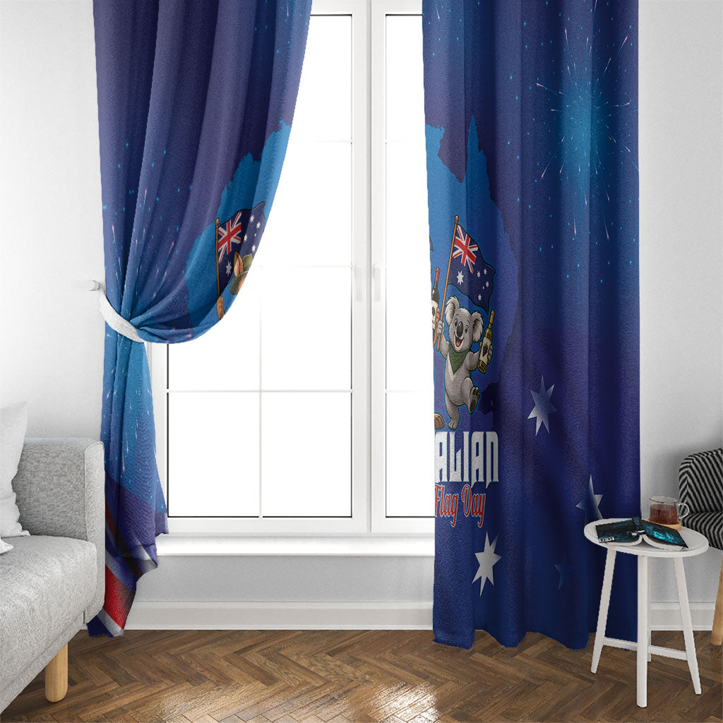 Australian National Flag Day Window Curtain Funny Kangaroo Koala Aussie Proud