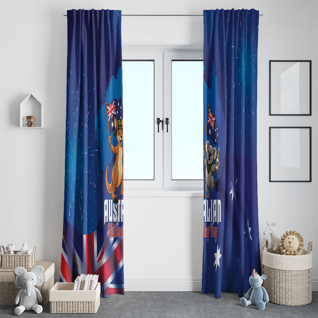 Australian National Flag Day Window Curtain Funny Kangaroo Koala Aussie Proud
