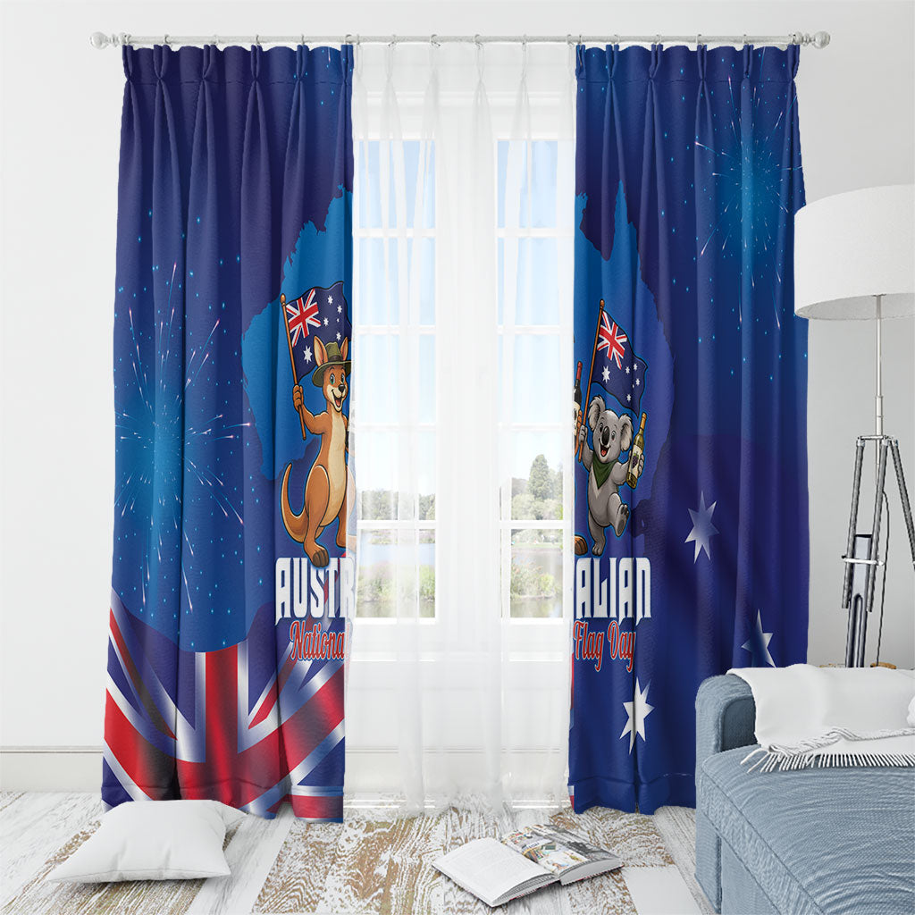 Australian National Flag Day Window Curtain Funny Kangaroo Koala Aussie Proud