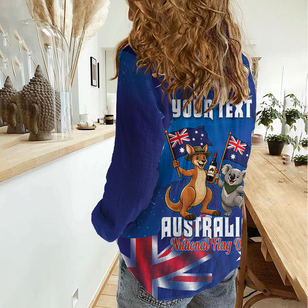 Australian National Flag Day Personalised Women Casual Shirt Funny Kangaroo Koala Aussie Proud